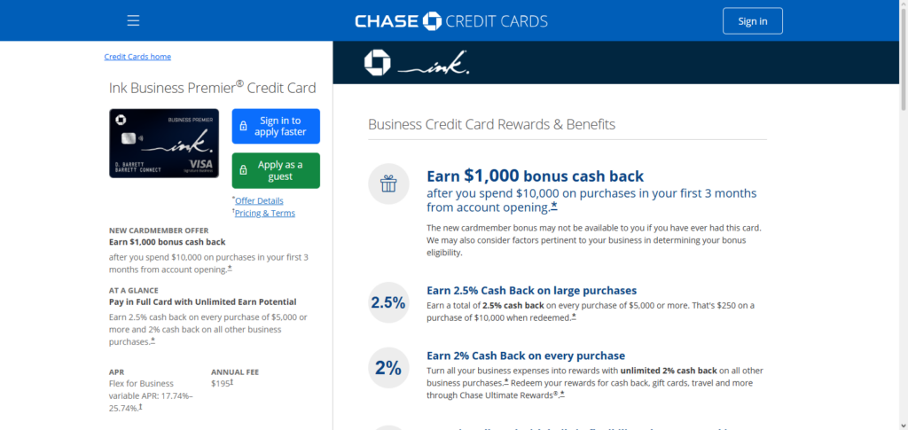 Chase Ink Business Premier