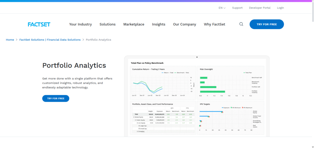  FactSet Portfolio Analytics