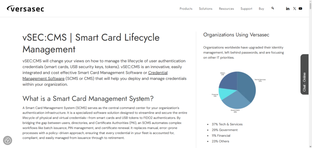 Versasec vSEC:CMS + Smart Cards