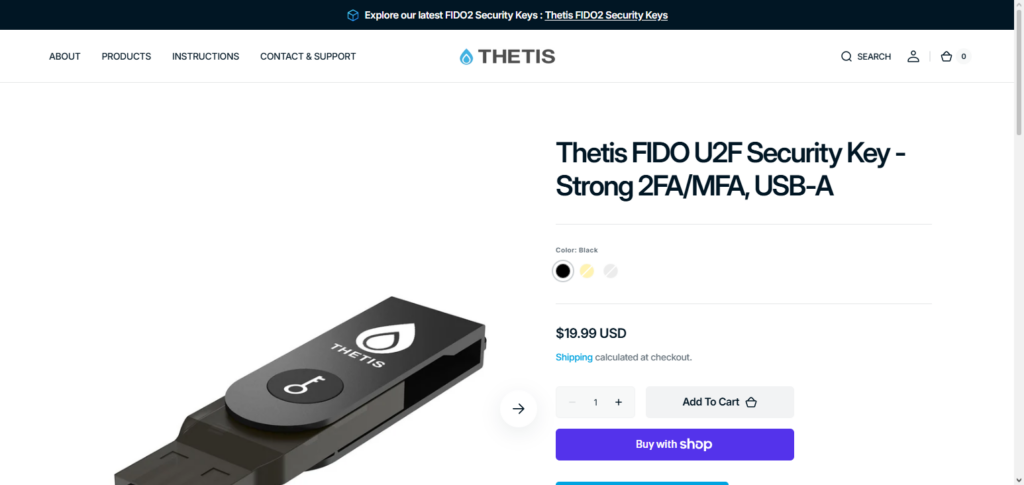  Thetis FIDO U2F Security Key