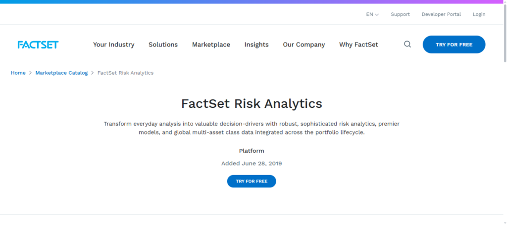 FactSet Risk Analytics