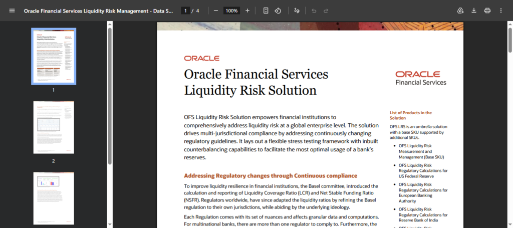 Oracle Financial Services Liquidity Risk