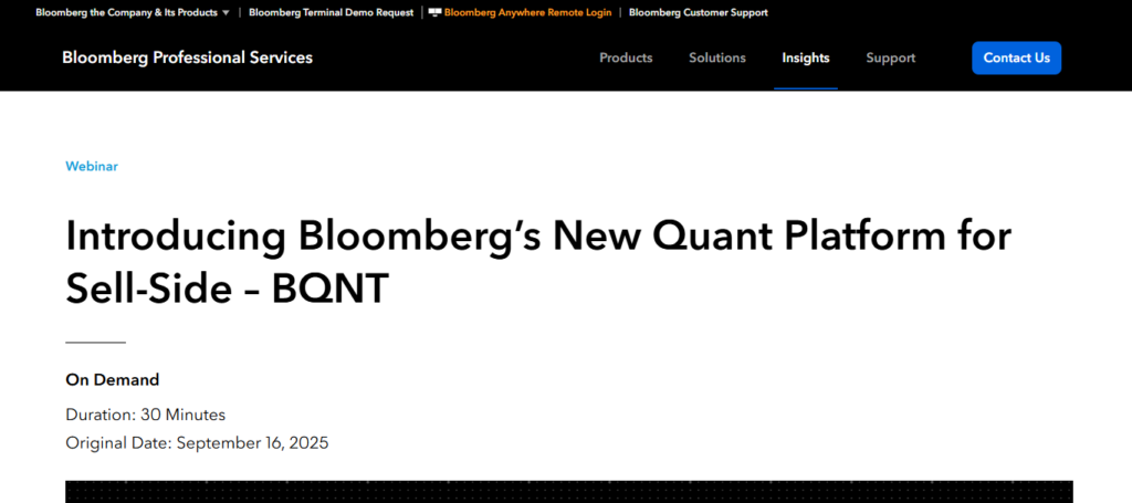 Bloomberg Terminal (FXGO + Quant Tools)