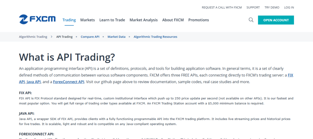 FXCM Market Data API