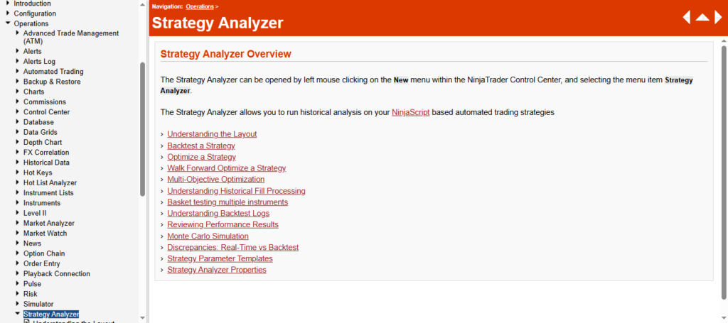 NinjaTrader Strategy Analyzer