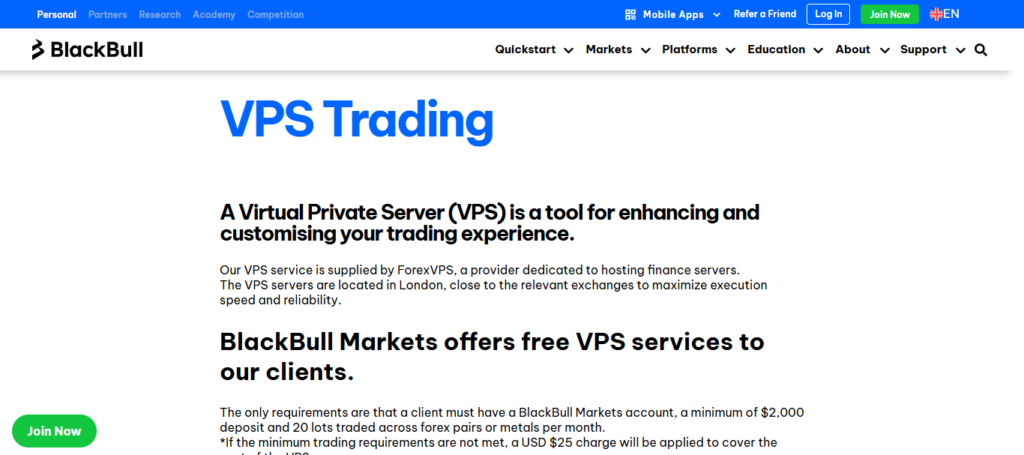 BlackBull Markets VPS Integration