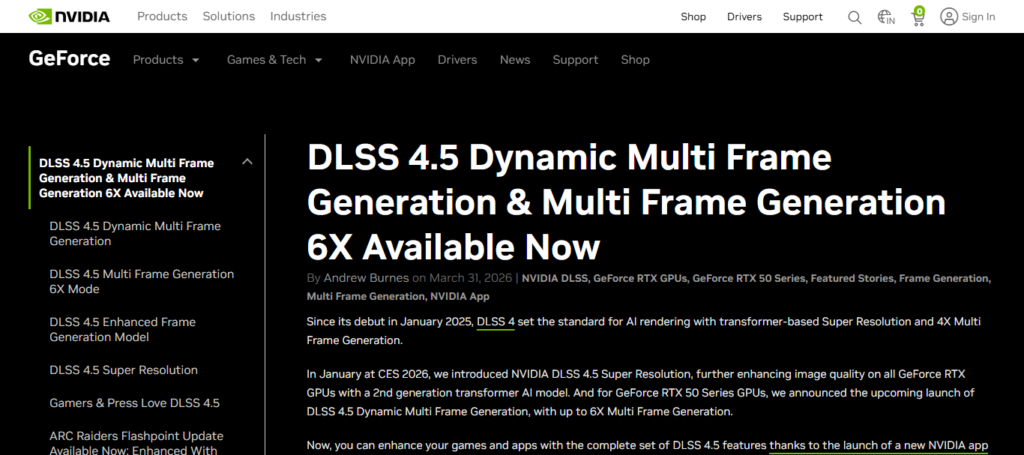 Nvidia DLSS 4.5