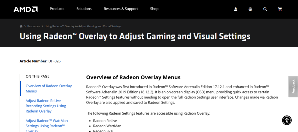 AMD Radeon Software Overlay (FSR AI)