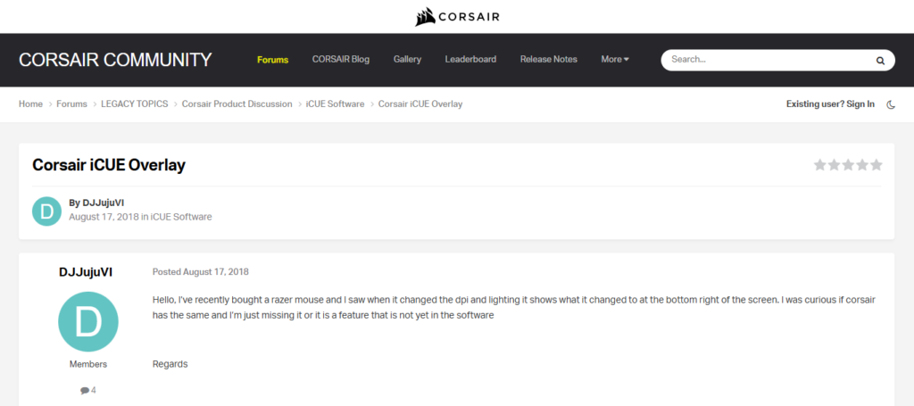 Corsair iCUE Overlay