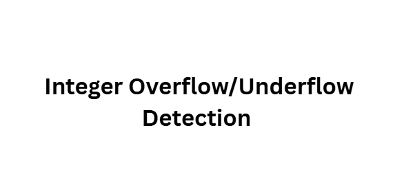  Integer Overflow/Underflow Detection