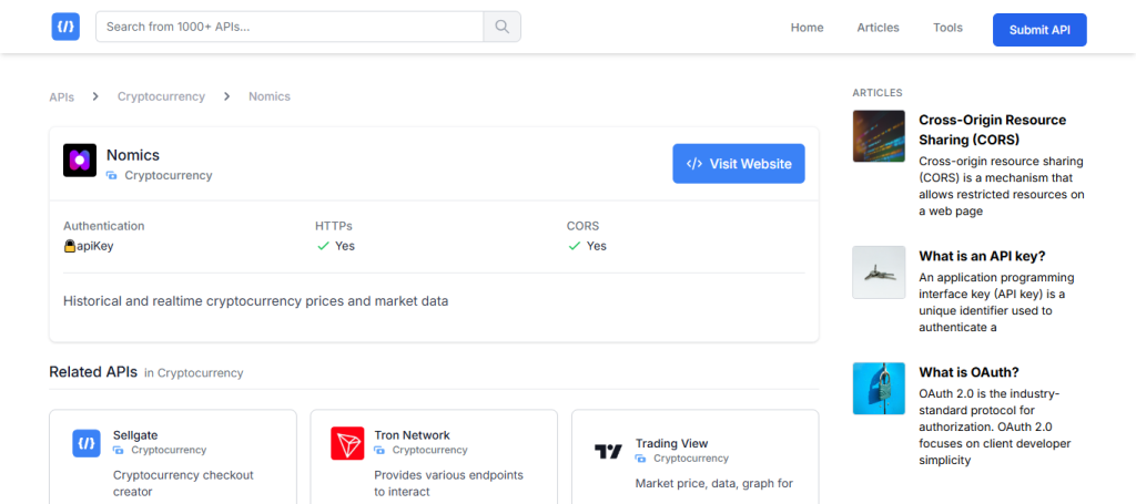 Nomics API