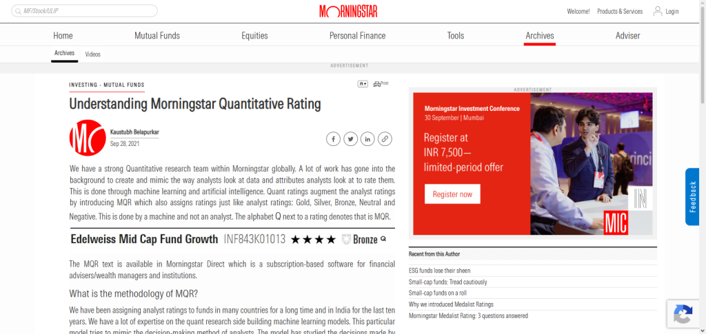 Morningstar Quantitative Research
