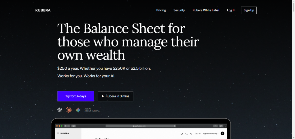 Kubera Wealth Dashboard