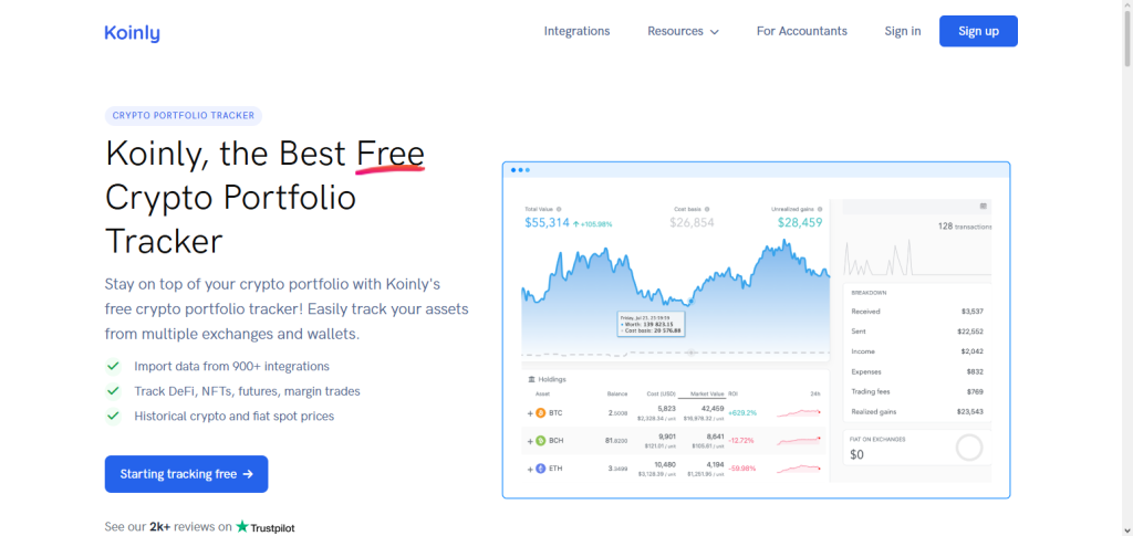 Koinly Portfolio Dashboard