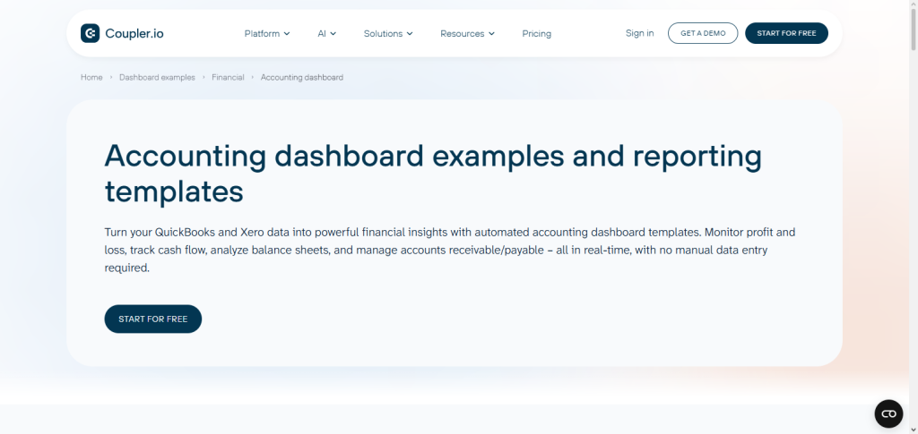 Accointing Dashboard