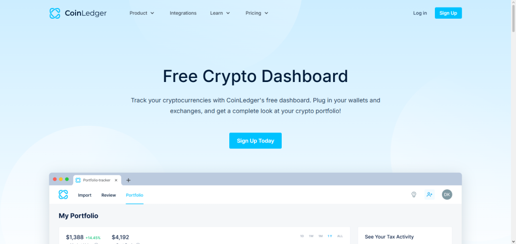 CoinLedger Dashboard