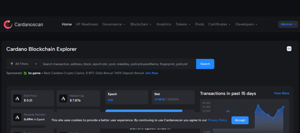 Cardano Explorer (AdaScan)
