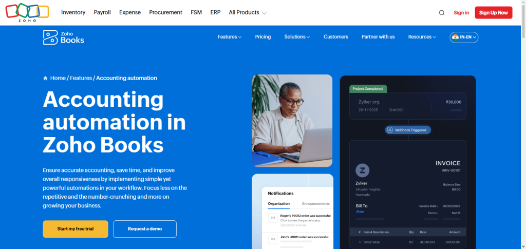 Zoho Books AR