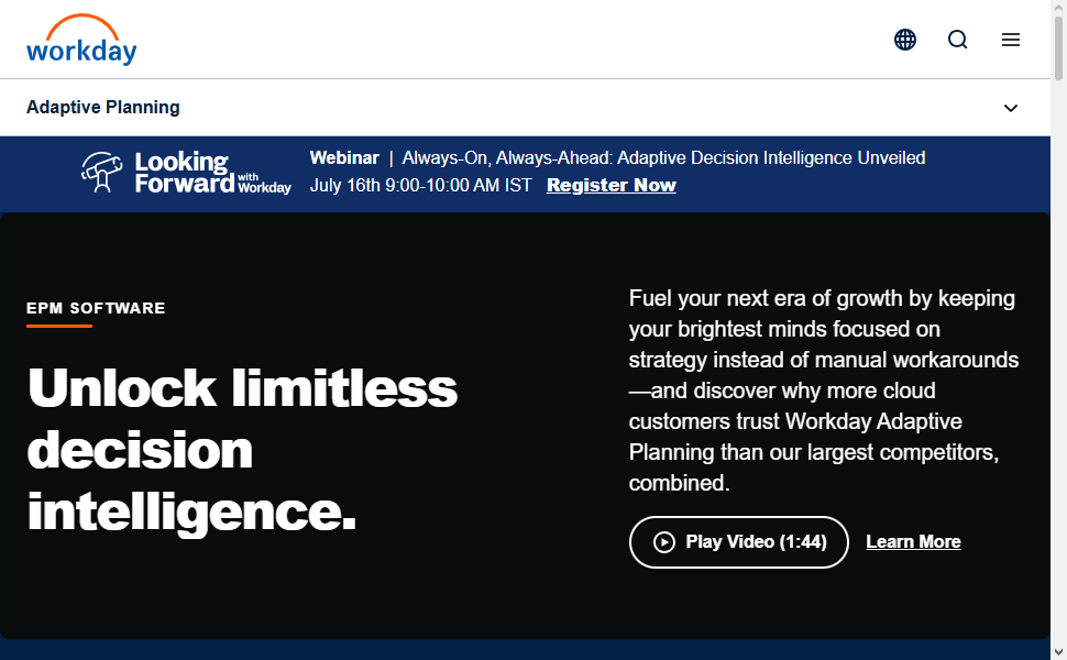 Workday Adaptive Planning
