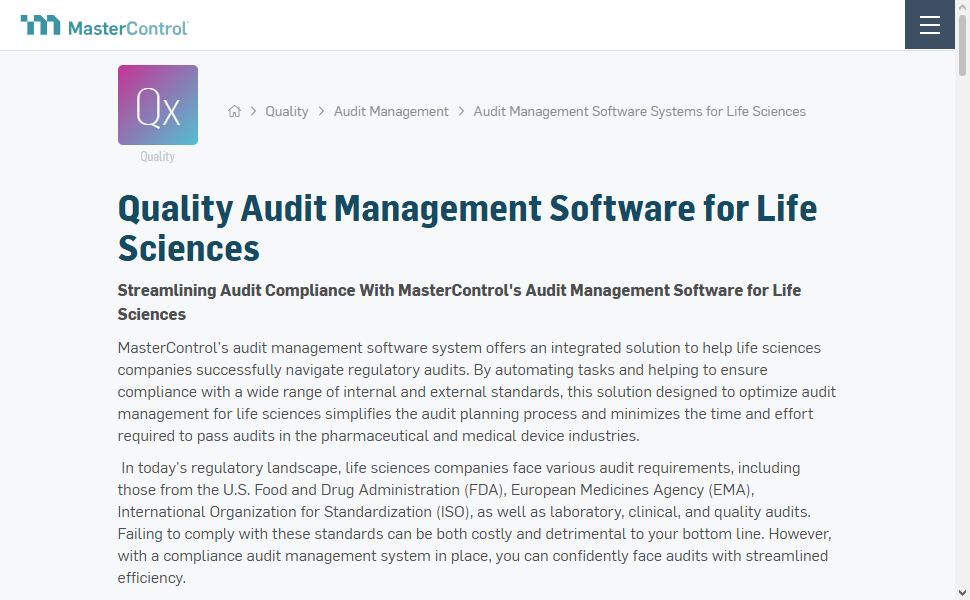 MasterControl Audit