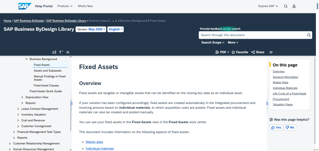 SAP Fixed Asset Management