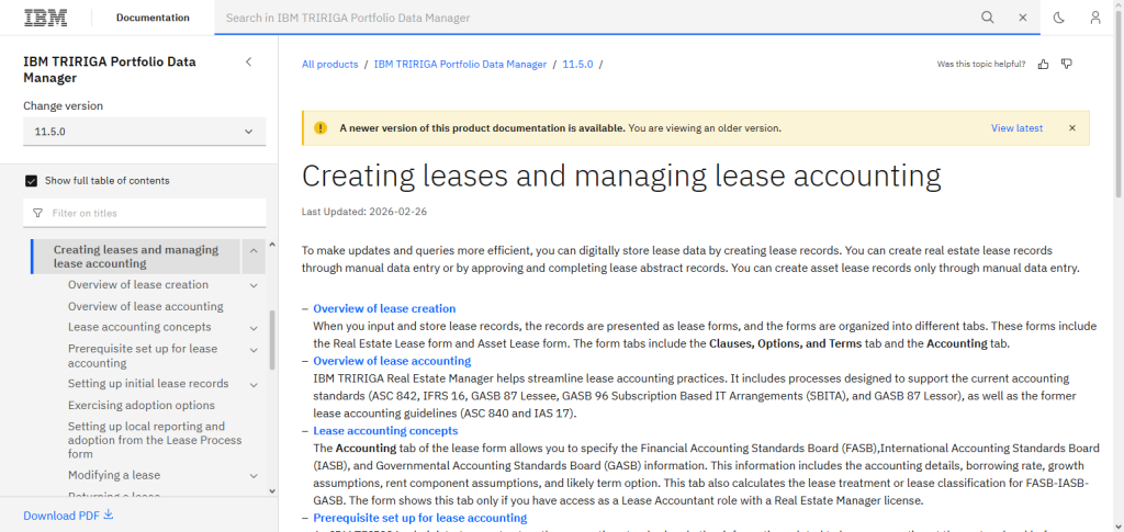  IBM TRIRIGA Lease Accounting