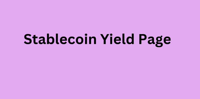 Stablecoin Yield Page