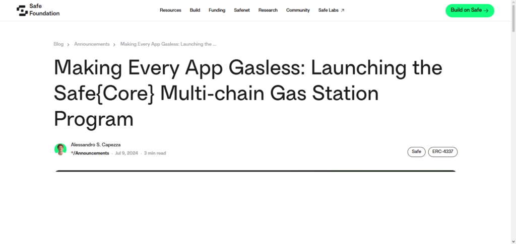  Safe (ex‑Gnosis Safe) Gasless Router