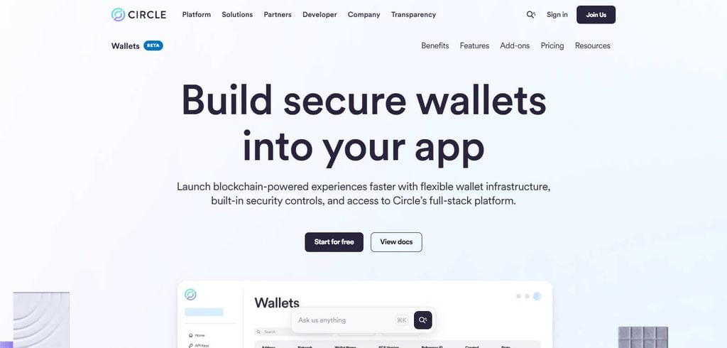 Circle Programmable Wallets