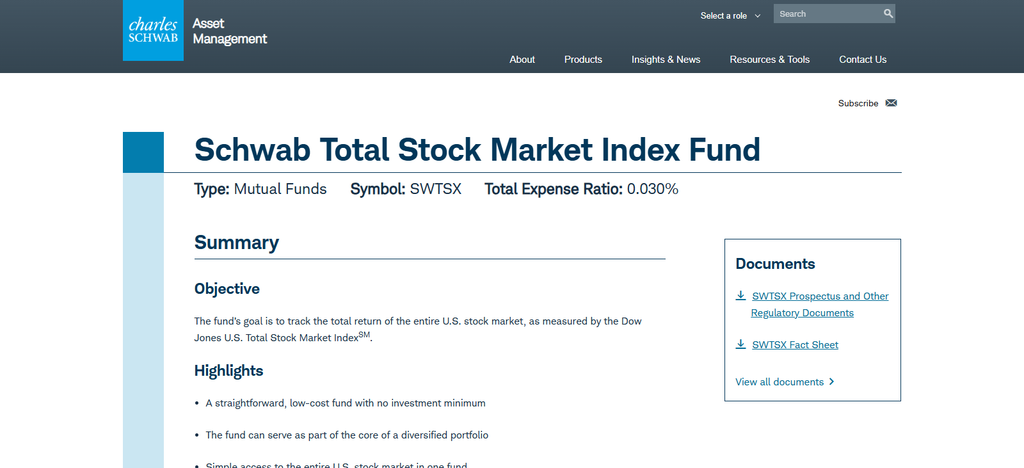 Schwab Total Stock Market (SWTSX)
