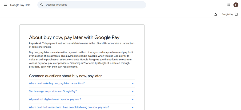 Google Pay BNPL